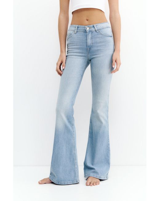 Pull&Bear Blue Skinny Flared Jeans