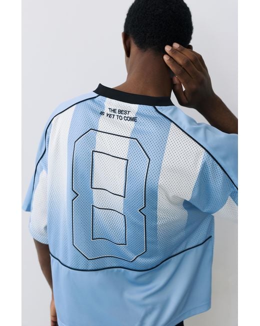 Pull&Bear Blue Stwd Boxy-Fit T-Shirt for men