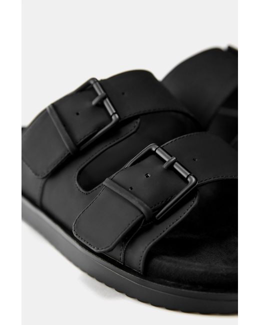 Pull&Bear White Buckle Sandals for men