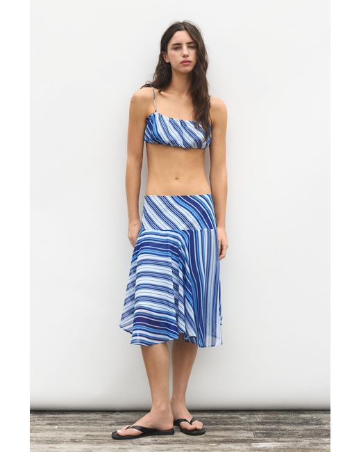 Top À Bretelles Rayé Pull&Bear en coloris Blue