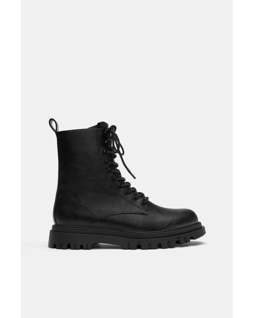 Stivali Stringati Foderati di Pull&Bear in Black da Uomo