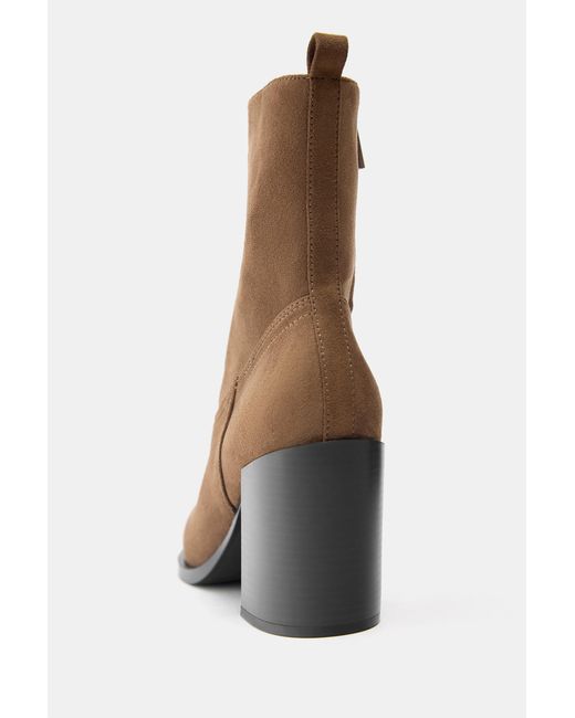 Pull&Bear Brown Style High-Heel Ankle Boots