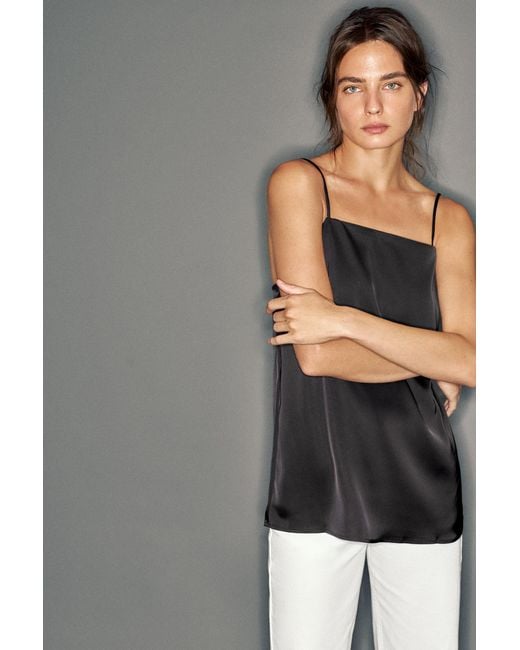 Pull&Bear Gray Satin Cami Top