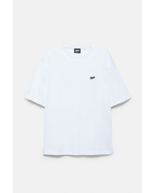 Pull&Bear White Stwd Logo Boxy T-Shirt for men