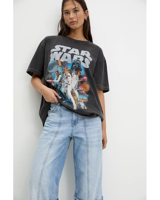 Pull&Bear Blue Star Wars Poster T-Shirt