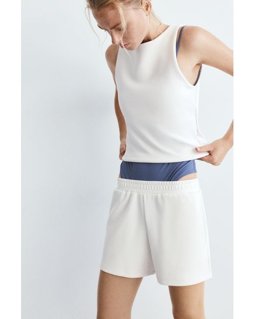 Pull&Bear Sportieve Short Met Zachte Touch in het White