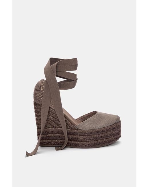 Pull&Bear Brown Keilabsatz-Espadrilles