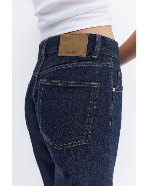 Pull&Bear Blue High-Waist Wide-Leg Jeans