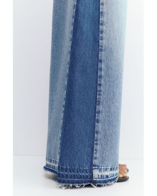 Jean Wide Leg Patchwork Pull&Bear en coloris Blue