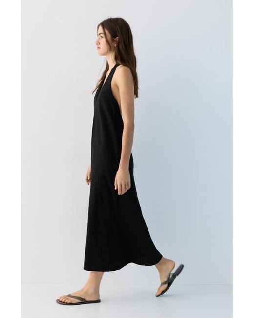 Pull&Bear Blue Halter Midi Dress