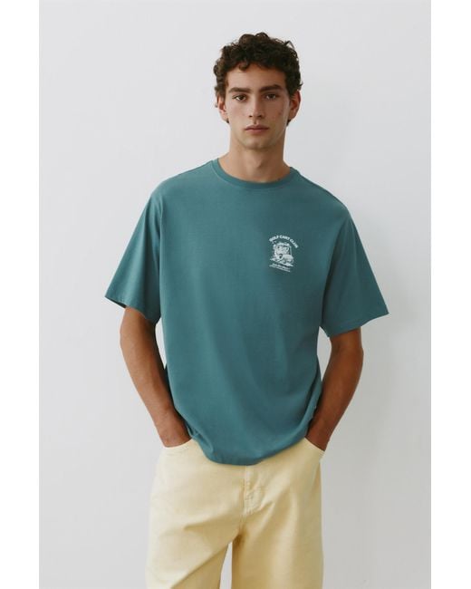 Pull&Bear Blue Golf Cart Club T-Shirt for men