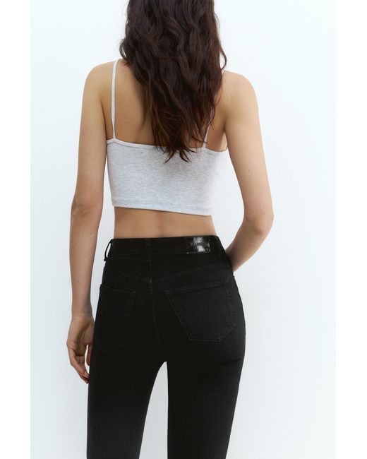 Pull&Bear Black Flared High-Waist Jeans