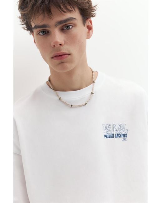 Pull&Bear Blue Stwd Private Archives Graphic T-Shirt for men