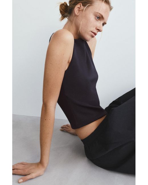 Pull&Bear Black Soft-Touch Tank Top