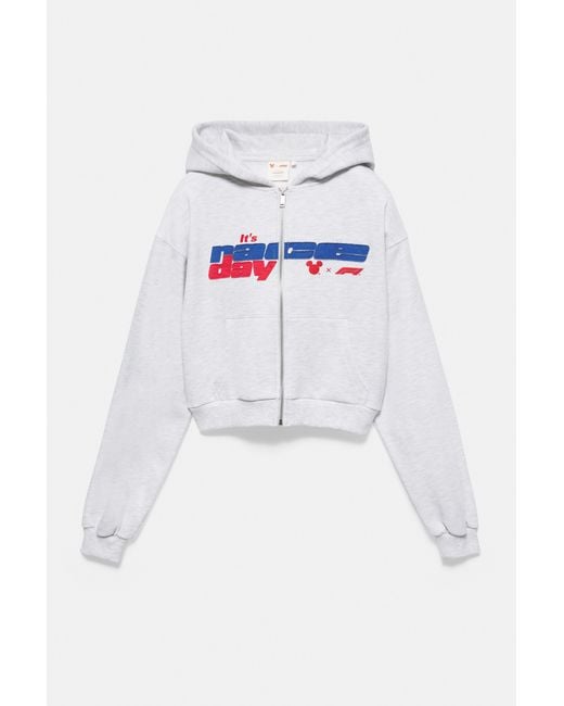 Pull&Bear White Disney X F1 Zip Hoodie