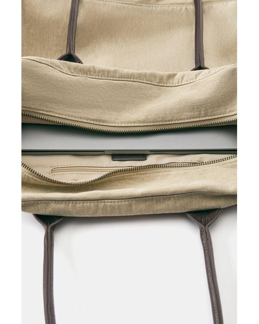 Pull&Bear Natural Studded Tote Bag