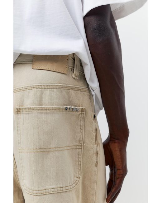 Pull&Bear White Baggy Relaxed Fit Denim Bermuda Shorts for men