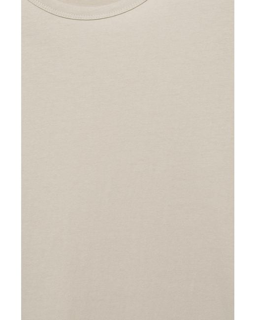 Pull&Bear Basic Slim Fit T-Shirt in het Natural voor heren
