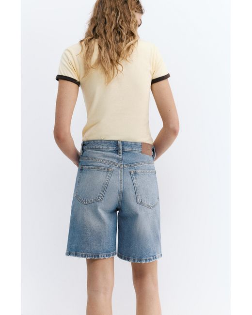 Pull&Bear Blue Denim Bermuda Shorts