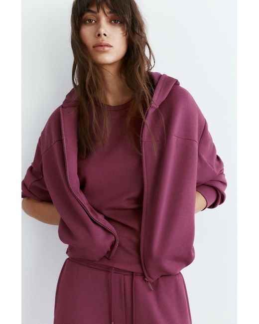 Pull&Bear Purple Soft Touch Hooded Sweatshirt