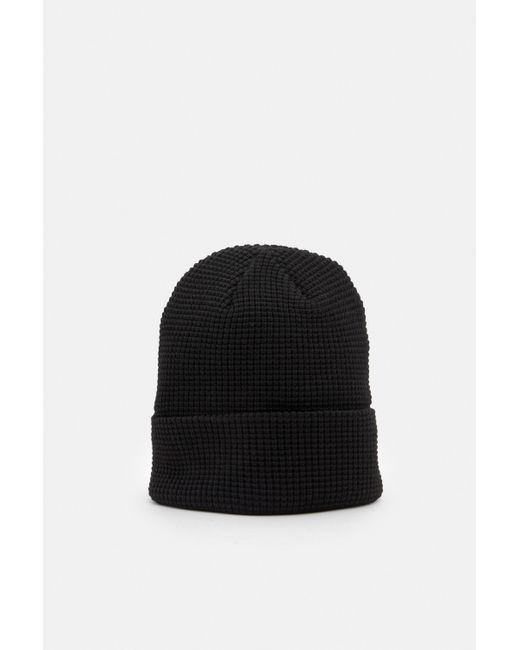 Pull&Bear Black Waffle-Knit Beanie for men