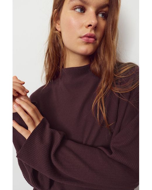 Pull&Bear Purple Soft Knit T-Shirt