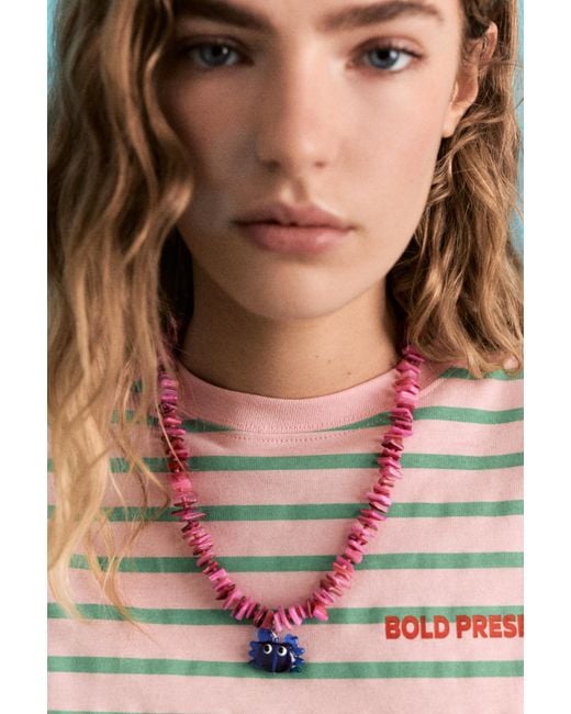 Pull&Bear Pink Halskette Mit Krabbenanhänger