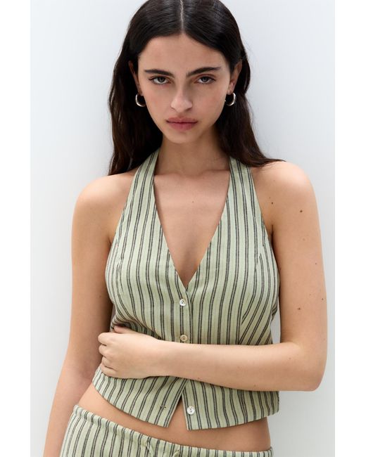 Top Rustique À Rayures Pull&Bear en coloris Green