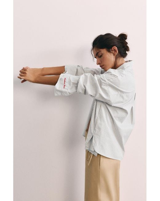 Chemise Rayée Brodée Pull&Bear en coloris Multicolor