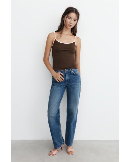 Pull&Bear Blue Thin-Strap Top