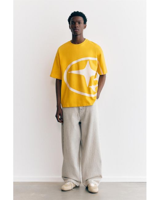 Pull&Bear Yellow Subaru T-Shirt for men