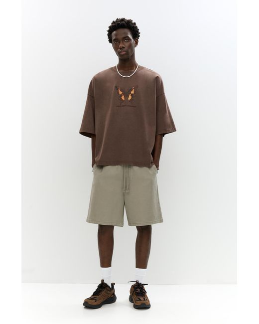 Pull&Bear Brown Basic Bermuda Shorts With Drawstrings for men