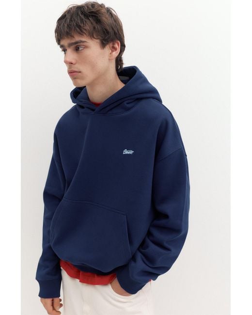 Pull&Bear Blue Stwd Boxy-Fit Hoodie for men