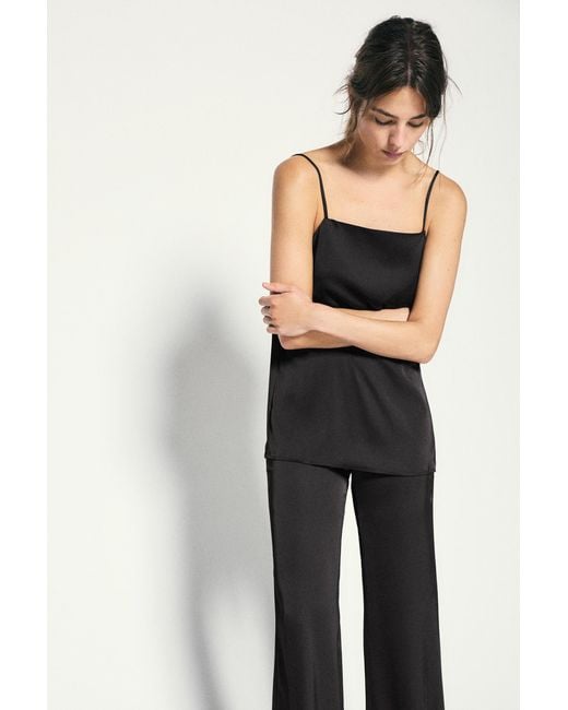 Pull&Bear Gray Satin Cami Top