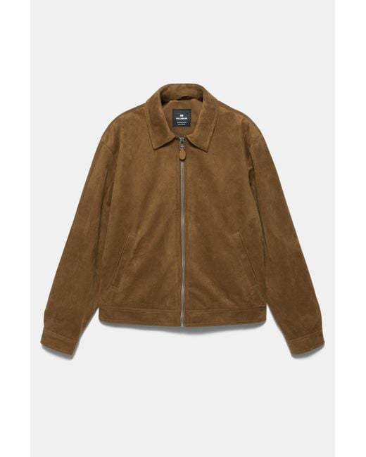 Pull&Bear Gray Faux Suede Jacket for men
