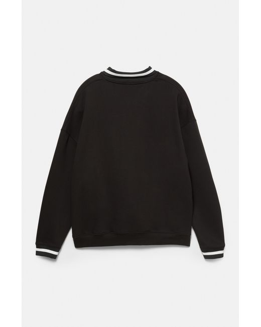 Pull&Bear Black Stwd Les Teunes Sweatshirt for men