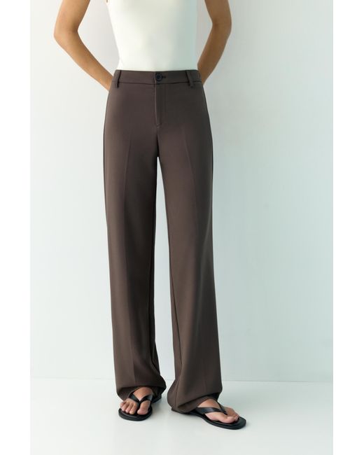 Pull&Bear Brown Full Length Smart Trousers