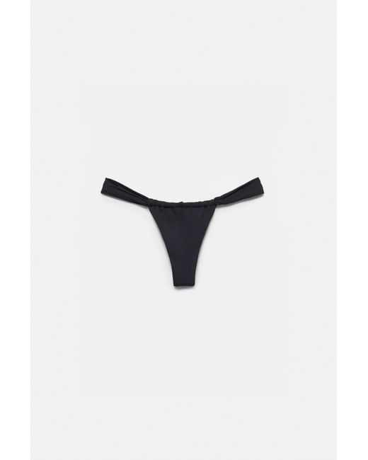Pull&Bear Blue Gathered Bikini Bottoms