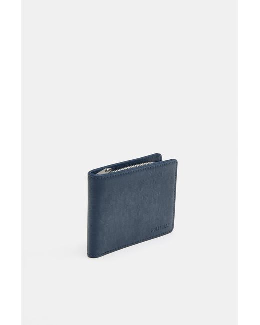 Pull&Bear Blue Textured Wallet for men