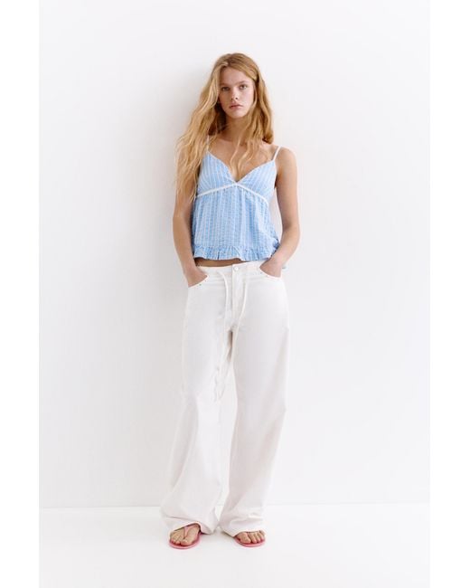 Pull&Bear Blue Striped Camisole Top
