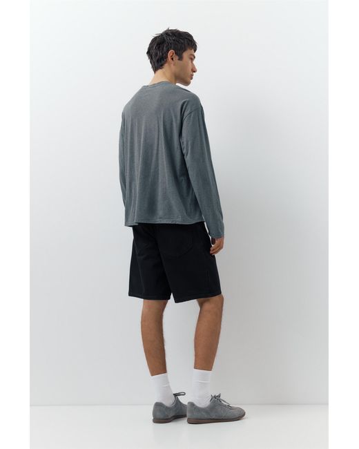 Pull&Bear White Standard Denim Bermuda Shorts for men