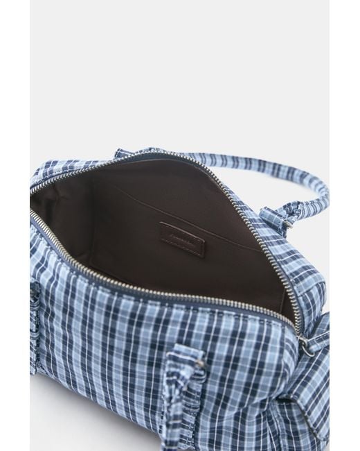 Pull&Bear Blue Check Print Shoulder Bag