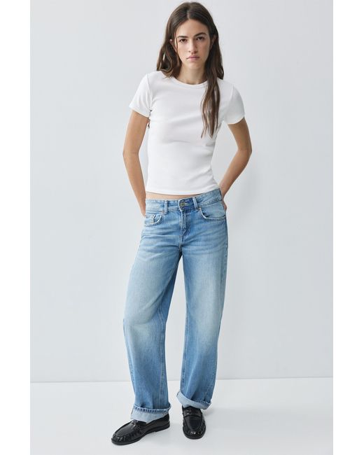 Pull&Bear White Fitted Short Sleeve T-Shirt