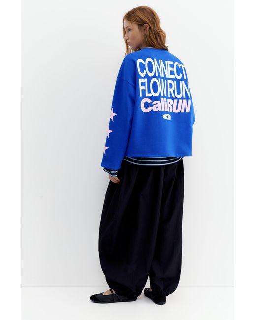 Pull&Bear Blauwe Sweater Met Sterren in het Blue