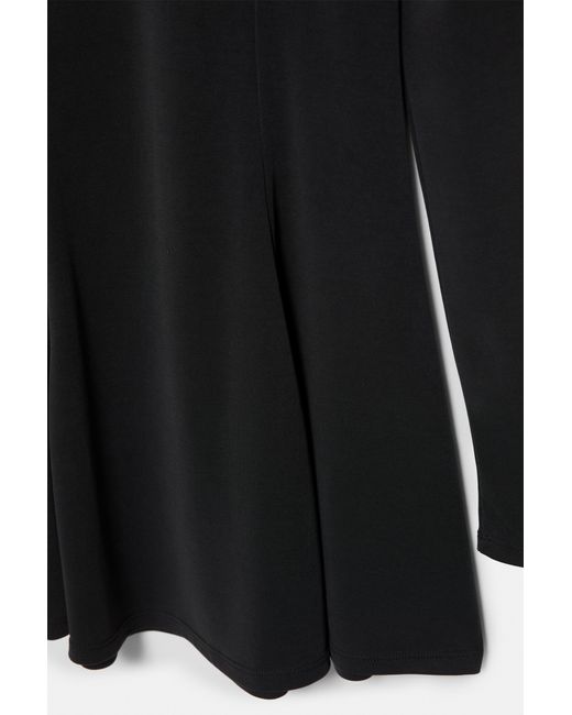Pull&Bear Black Short Cupro Dress With A Flowing Hem