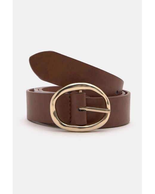 Pull&Bear Brown Gürtel Mit Ovaler Schnalle