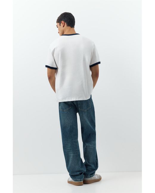 Pull&Bear Blue Straight Jeans for men