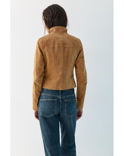 Pull&Bear Natural 100% Suede Leather Jacket