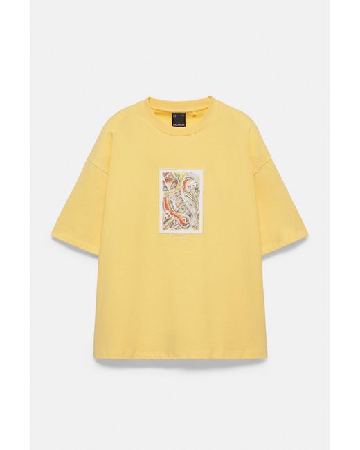 Pull&Bear Multicolor Relaxed Fit Embroidered T-Shirt for men