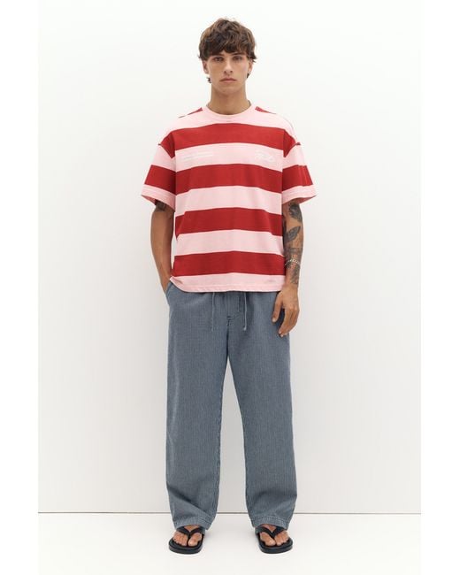 Pull&Bear Red Denim Jogging Trousers for men